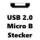 USB 2.0 Typ micro B Stecker