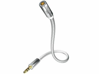 Inakustik Premium Kopfhörer Verlängerungskabel ( 5.0 Meter, 3.5 mm Buchse -> 3.5/6.3 mm Stecker, Weiss/Silber)