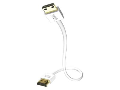 Inakustik Premium XS HDMI-Kabel mit Ethernet (HDMI &lt;-&gt; Mini HDMI Typ C, Aktiv, Weiss, 5.0 Meter)